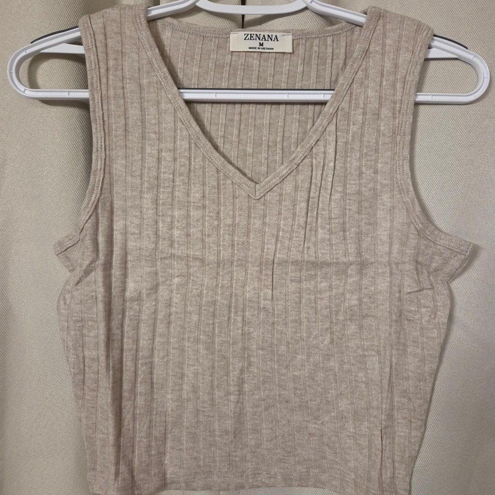Zenana Ash Mocha Cropped Layering Tank Top